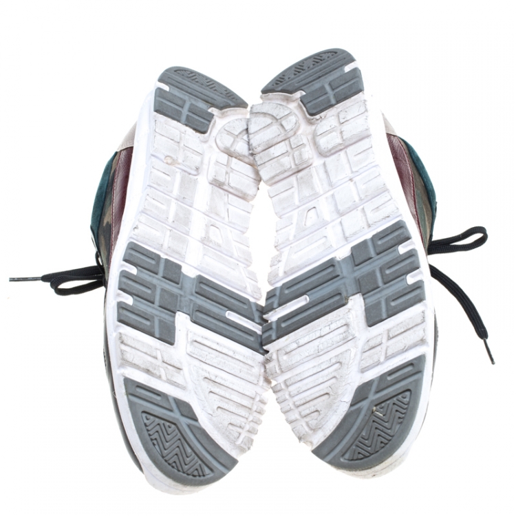 مملوكة مسبقًا Dolce and Gabbana Multicolor Leather And Camouflage Canvas Sneakers Size 39