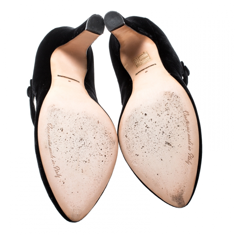 Pre Owned Dolce And Gabbana Black Velvet Mary Jane Pumps Size 41