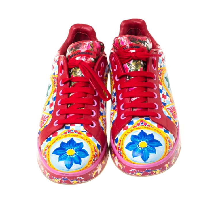 dolce and gabbana flower sneakers