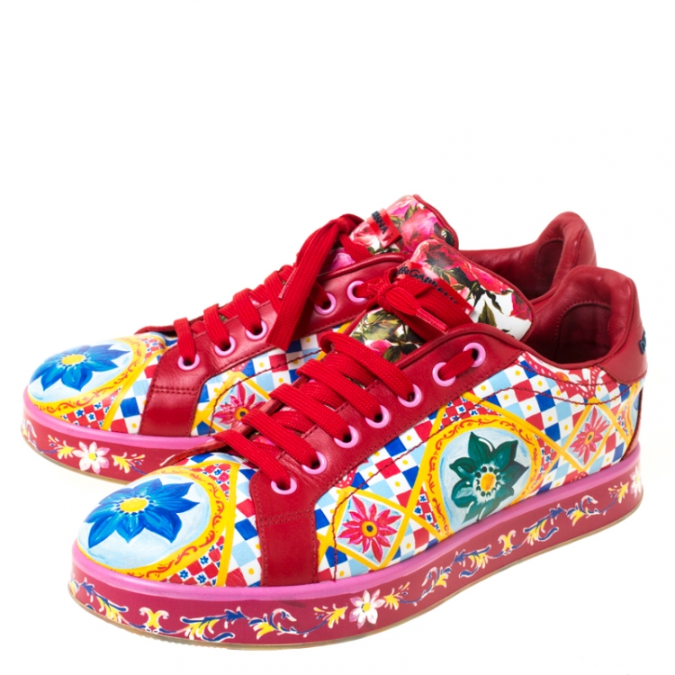 dolce and gabbana flower sneakers