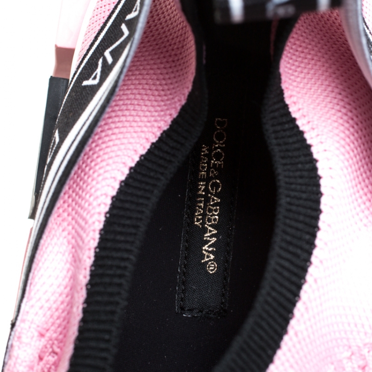 Pre Owned Dolce & Gabbana Pink Stretch Fabric Sorrento Slip-On Sneakers Size 38.5