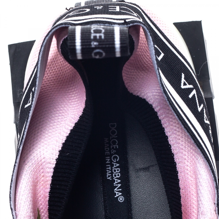 Pre Owned Dolce & Gabbana Pink Stretch Fabric Sorrento Low Top Sneakers Size 38.5