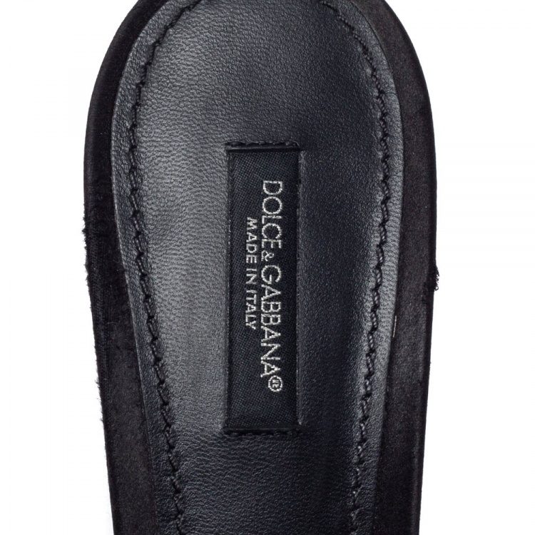 Pre Owned Dolce and Gabbana Black Lace Bianca Open Toe Sandals 41