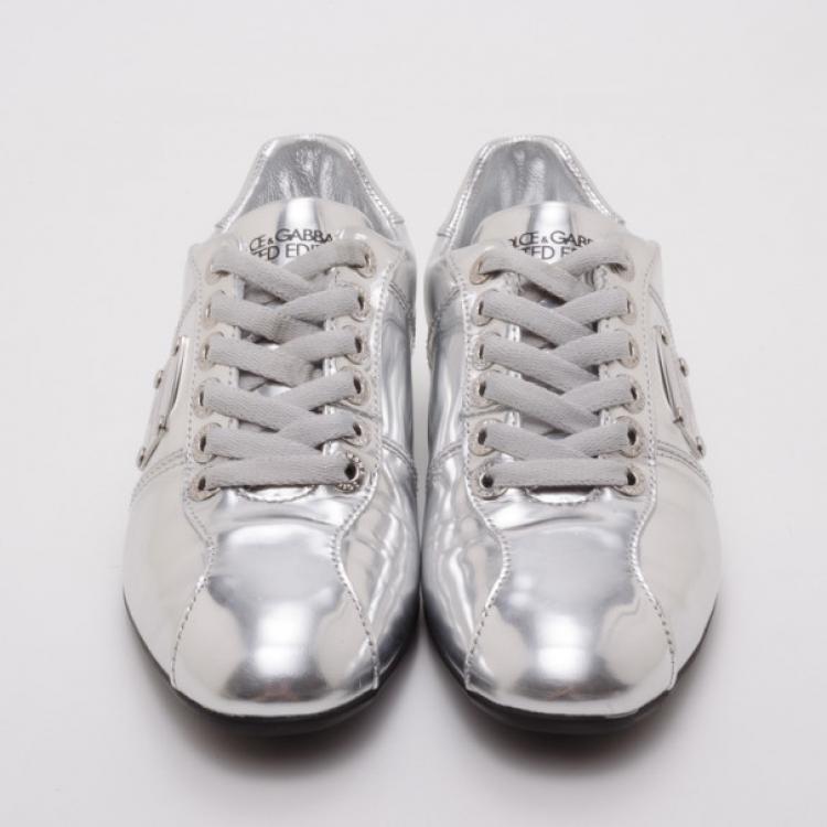Pre Owned Dolce and Gabbana Limited Edition Silver Trainers Size 36.5
