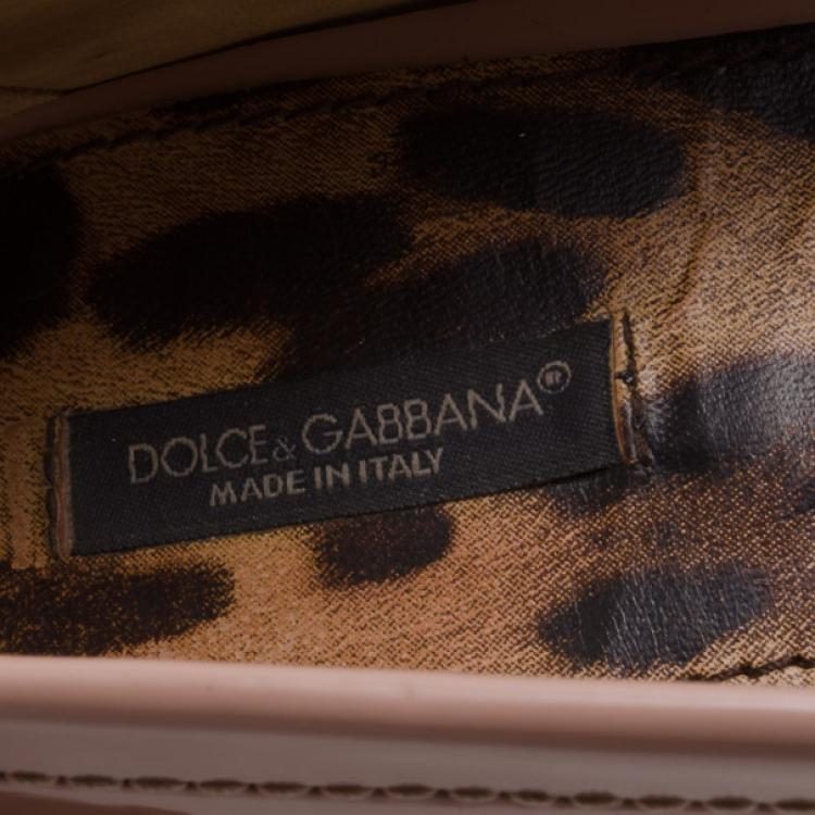 Pre Owned Dolce and Gabbana Pink Patent Horsebit Loafers Size 39