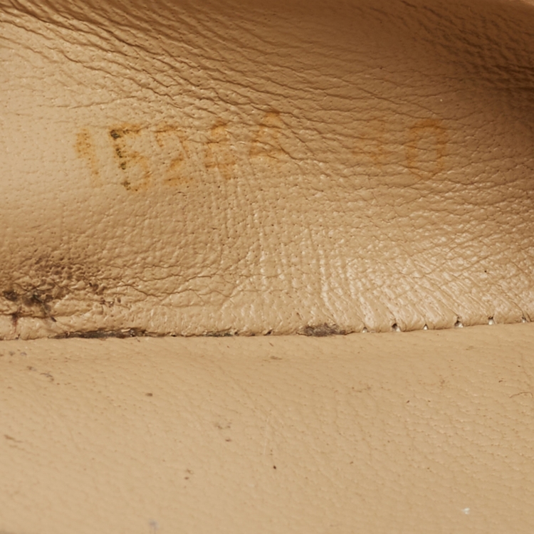 Pre Owned Dolce & Gabbana Brown/Black Leopard Print Coated Canvas and Patent Ballet Flats Size 40