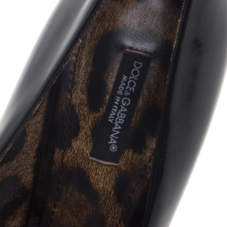 Pre Owned Dolce and Gabbana Black Patent Leather Pumps Size 39.5