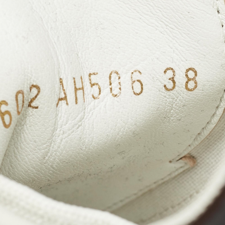 مملوكة مسبقًا Dolce & Gabbana White Leather Portofino Pearl Embellished Low Top Sneakers Size 38