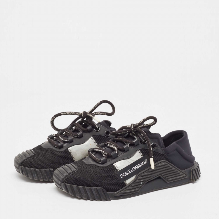 Pre Owned Dolce & Gabbana Black Mesh and Neoprene NS1 Sneakers Size 39.5