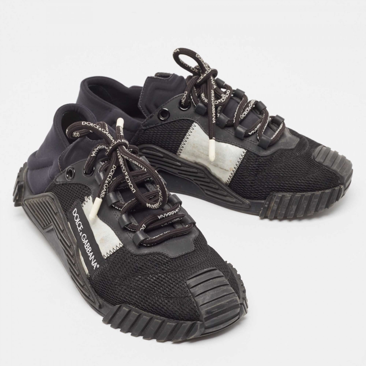 Pre Owned Dolce & Gabbana Black Mesh and Neoprene NS1 Sneakers Size 39.5