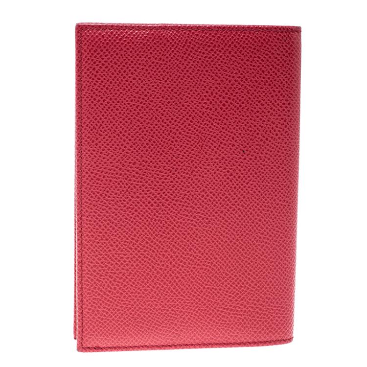 Pre Owned Dolce and Gabbana Red Leather Passport Holder