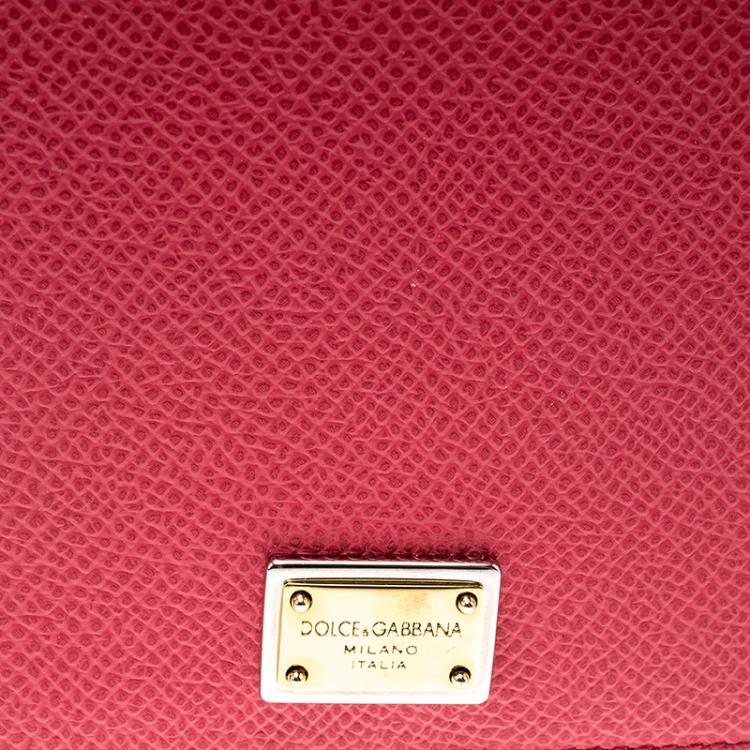 Pre Owned Dolce and Gabbana Red Leather Passport Holder