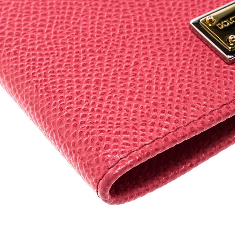 Pre Owned Dolce and Gabbana Red Leather Passport Holder