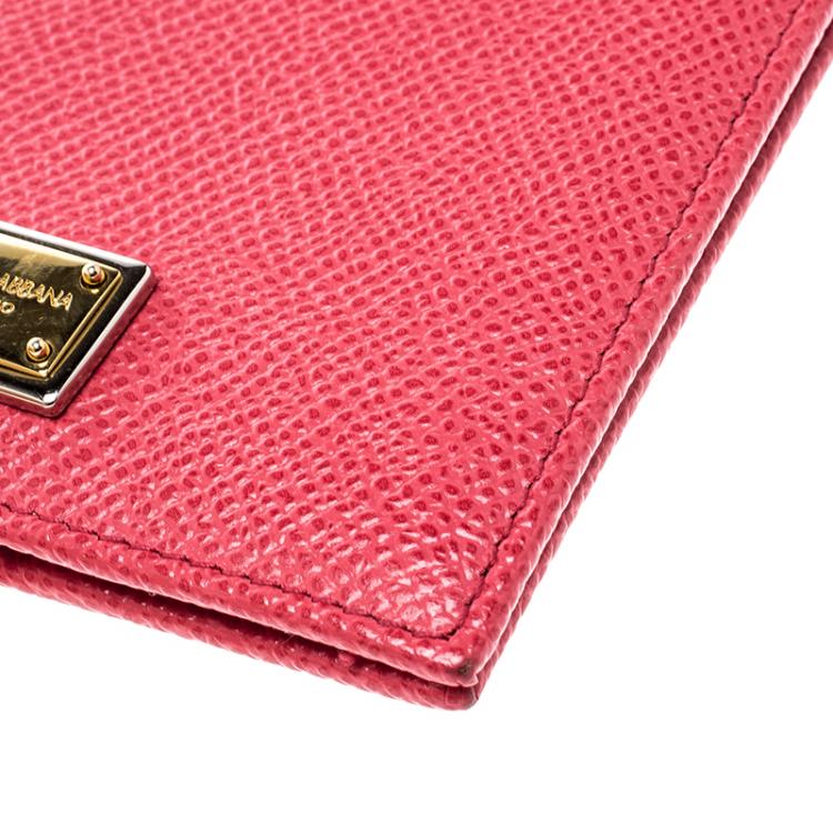 Pre Owned Dolce and Gabbana Red Leather Passport Holder