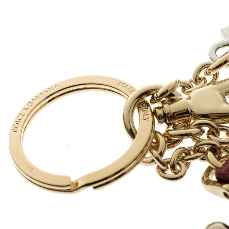 Pre Owned Dolce and Gabbana Face Charm of The Designers Keyring
