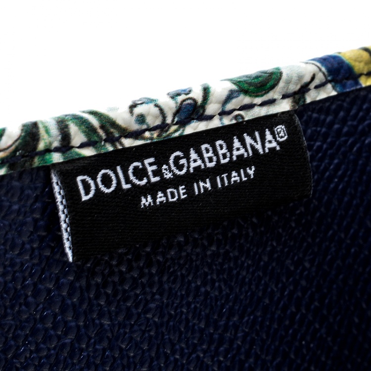 Pre Owned Dolce and Gabbana Multicolor Flower Print Leather Passport Holder