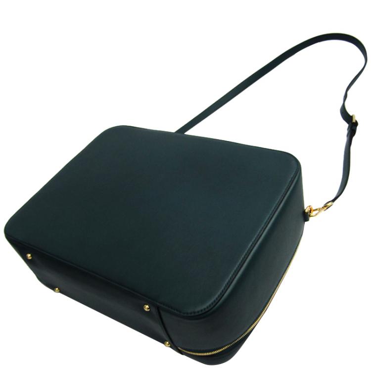 Pre Owned Dolce & Gabbana Dark Green Calfskin Leather Soft Suitcase