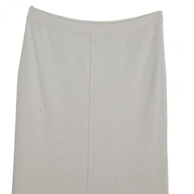 Pre Owned Donna Karan Grey Tube Skirt S