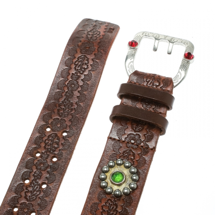 Pre Owned Dsquared2 Brown Leather Studded Belt Size 80 CM