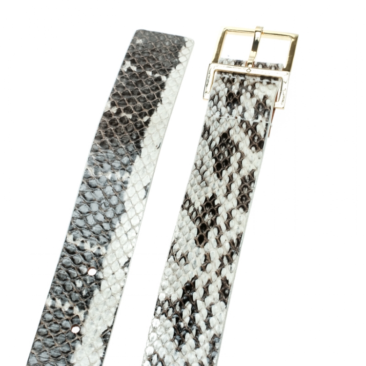 Pre Owned Dsquared2 Two Tone Python Belt Size 80 CM