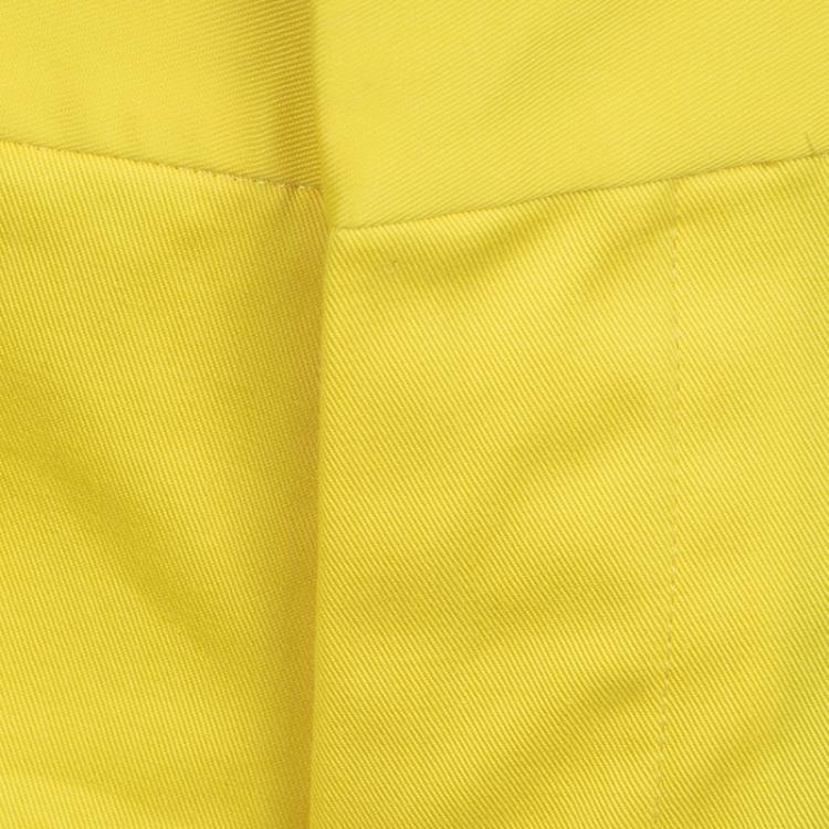 Pre Owned Dsquared2 Yellow Stretch Cotton Cropped Trousers M