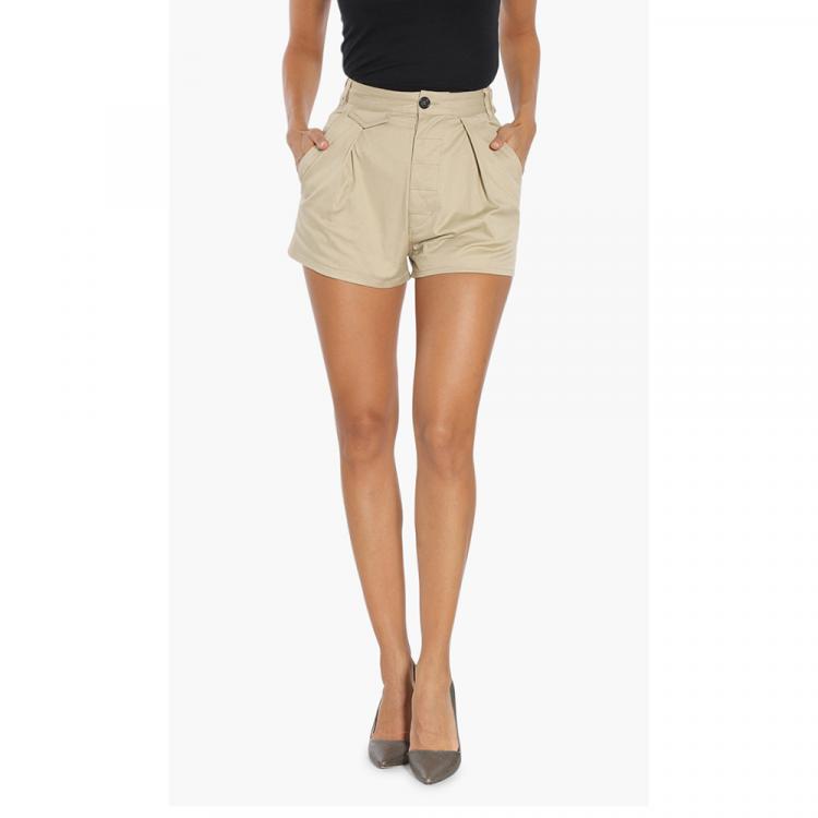 Pre Owned Dsquared2 Beige Plain Cotton Shorts S (38)
