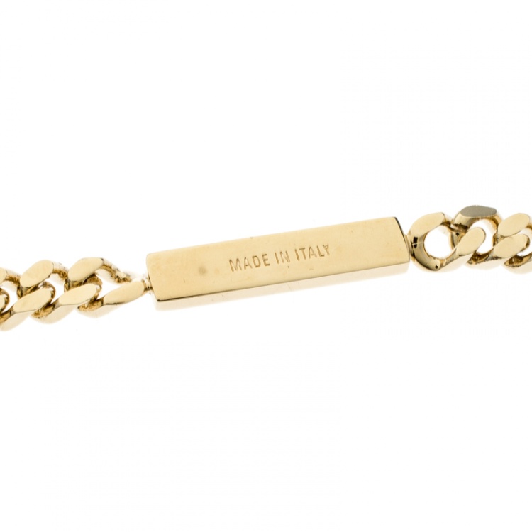 Pre Owned DSquared2 Barbed Wire Crystal Gold Tone Pendant Necklace