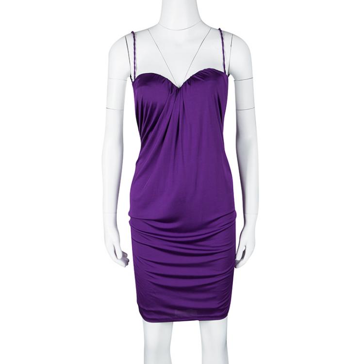 مملوكة مسبقًا Dsquared2 Purple Sleeveless Backless Draped Dress M