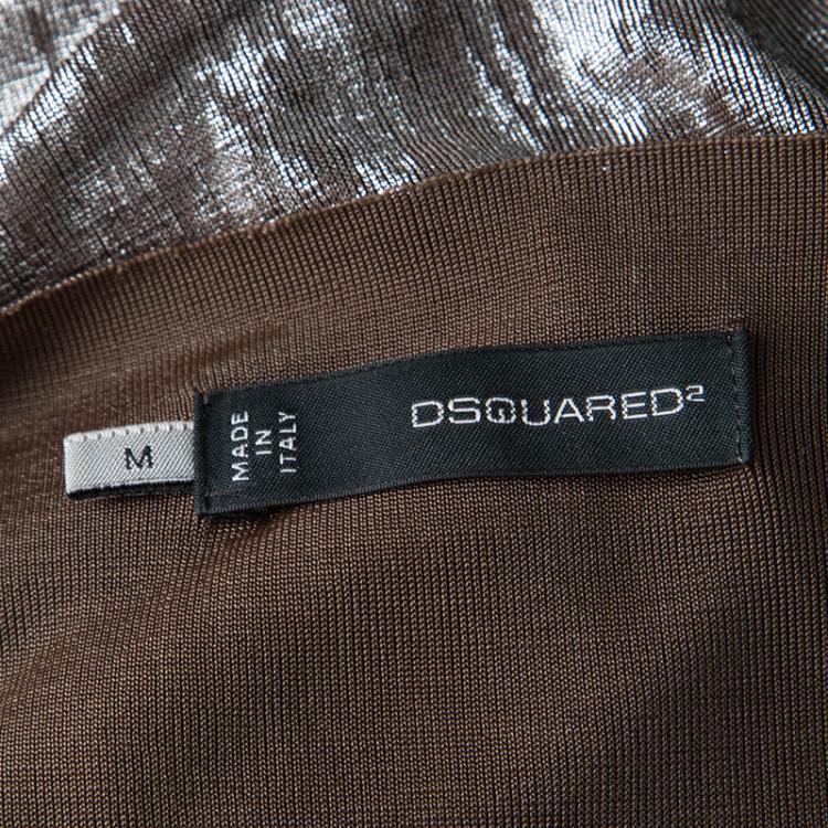 Pre Owned DSquared2 Metallic Sleeveless Knit Top M