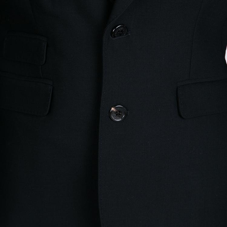Pre Owned Dsquared2 Black Wool Contrast Lined Tailored Blazer M