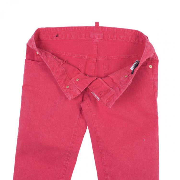 Pre Owned Dsquared2 Red Skinny Jeans M