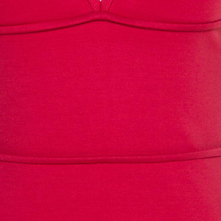 Pre Owned Dsquared2 Coral Pink Jersey Knit V Neck Sheath Dress M