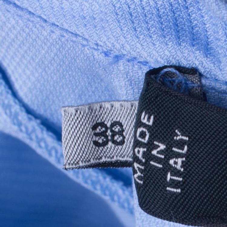 Pre Owned Dsquared2 Blue Ruffle Detail Top S