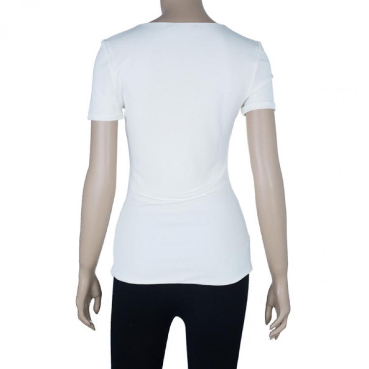 Pre Owned Dsquared2 White V-Neck Top S