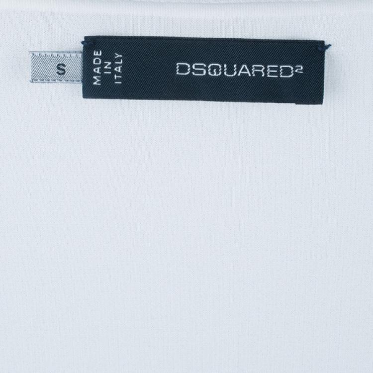 Pre Owned Dsquared2 White V-Neck Top S
