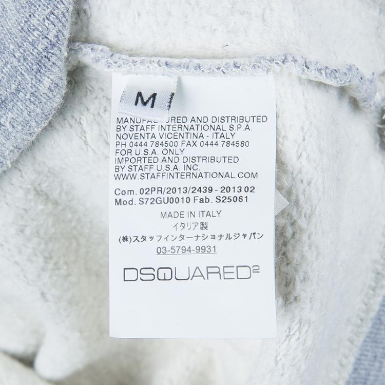 Pre Owned Dsquared2 Grey Graphic Printed Embellished Sweatshirt M