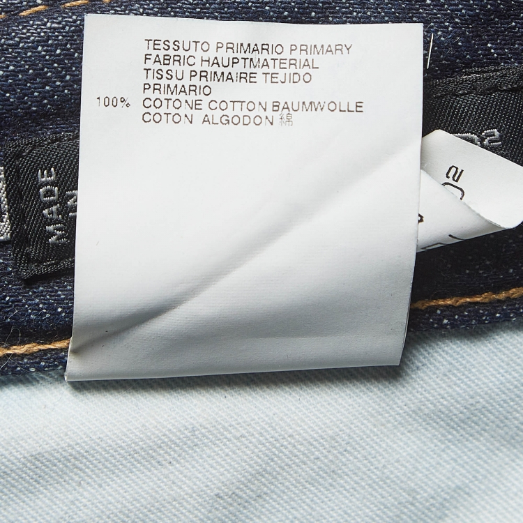 Pre Owned Dsquared2 Navy Blue Ripped Washed Denim Jeans M Waist 34" 