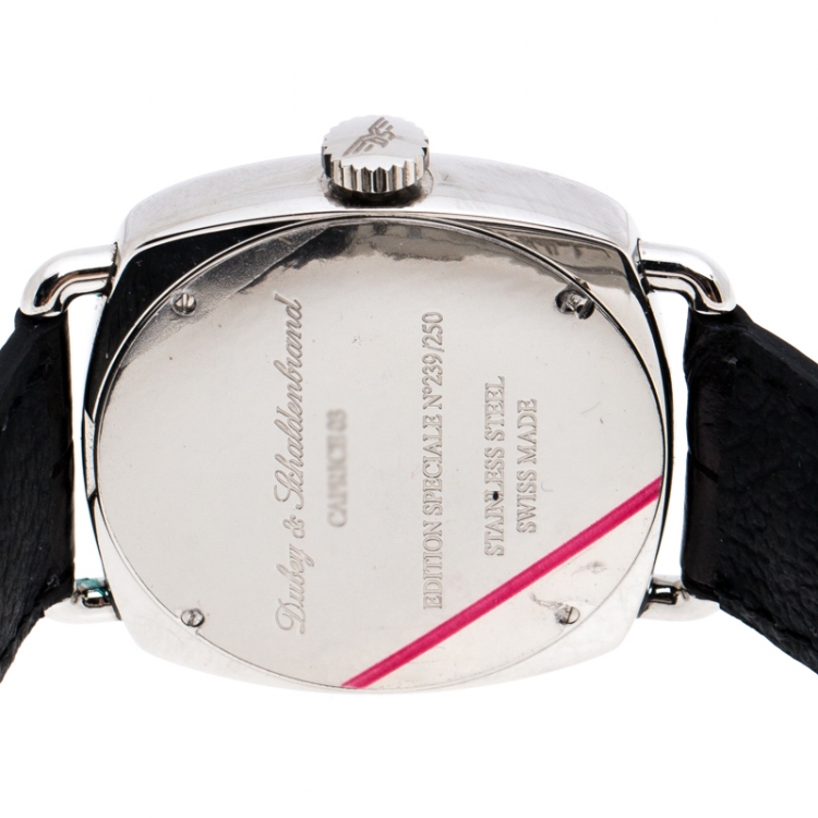 Pre Owned Dubey & Schaldenbrand Black Stainless Steel Caprice 03 Special Edition Men's Wristwatch 31MM