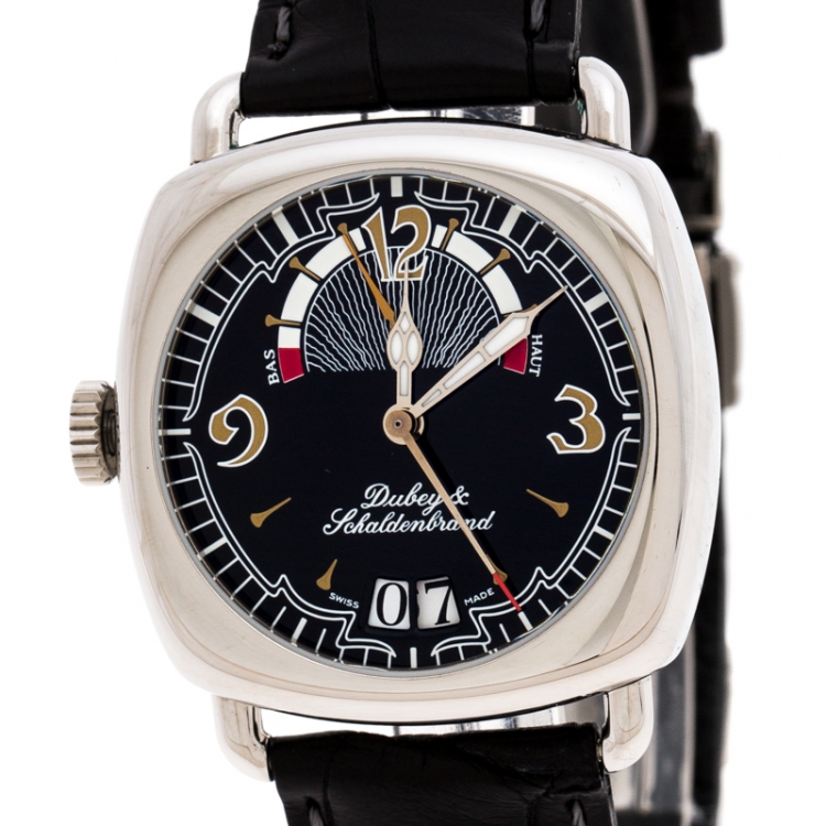 Pre Owned Dubey & Schaldenbrand Black Stainless Steel Caprice 03 Special Edition Men's Wristwatch 31MM