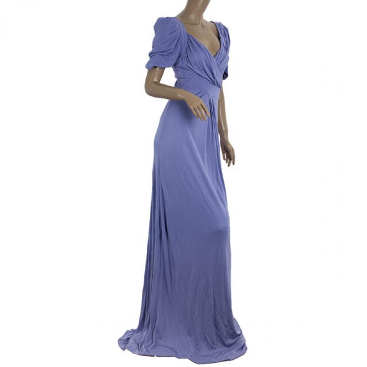 Pre Owned Elie Saab Lilac Stretch Maxi Cocktail Dress M