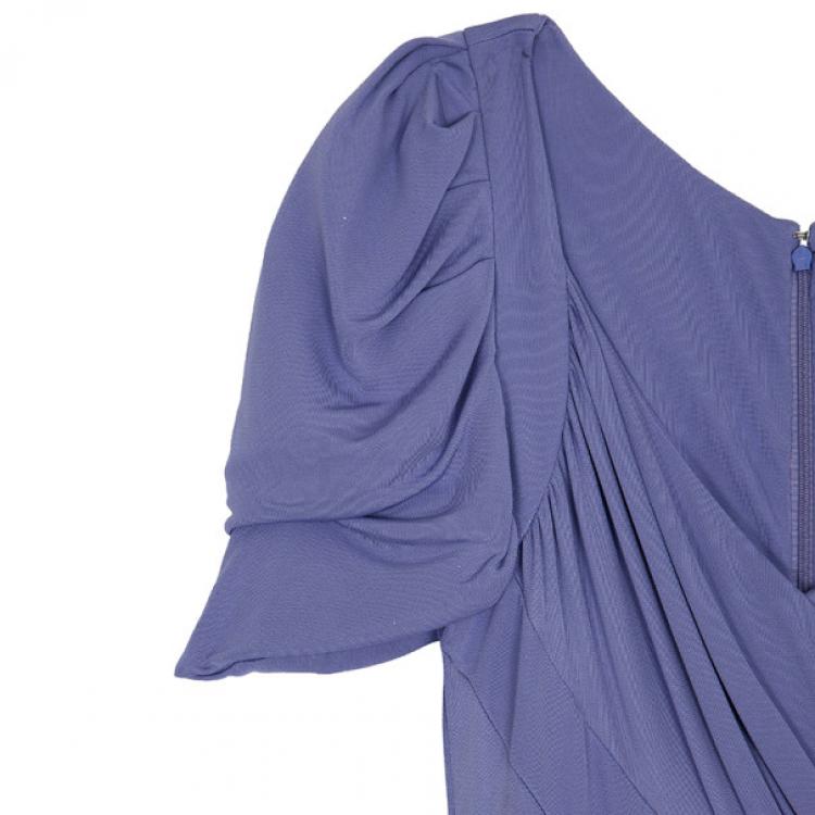 Pre Owned Elie Saab Lilac Stretch Maxi Cocktail Dress M