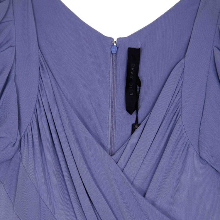 Pre Owned Elie Saab Lilac Stretch Maxi Cocktail Dress M