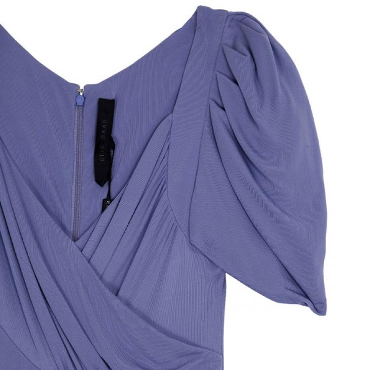 Pre Owned Elie Saab Lilac Stretch Maxi Cocktail Dress M