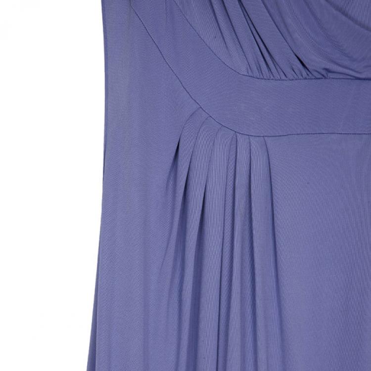 Pre Owned Elie Saab Lilac Stretch Maxi Cocktail Dress M