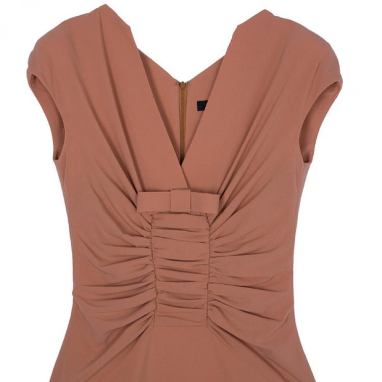 Pre Owned Elie Saab Apricot Bow Dress S