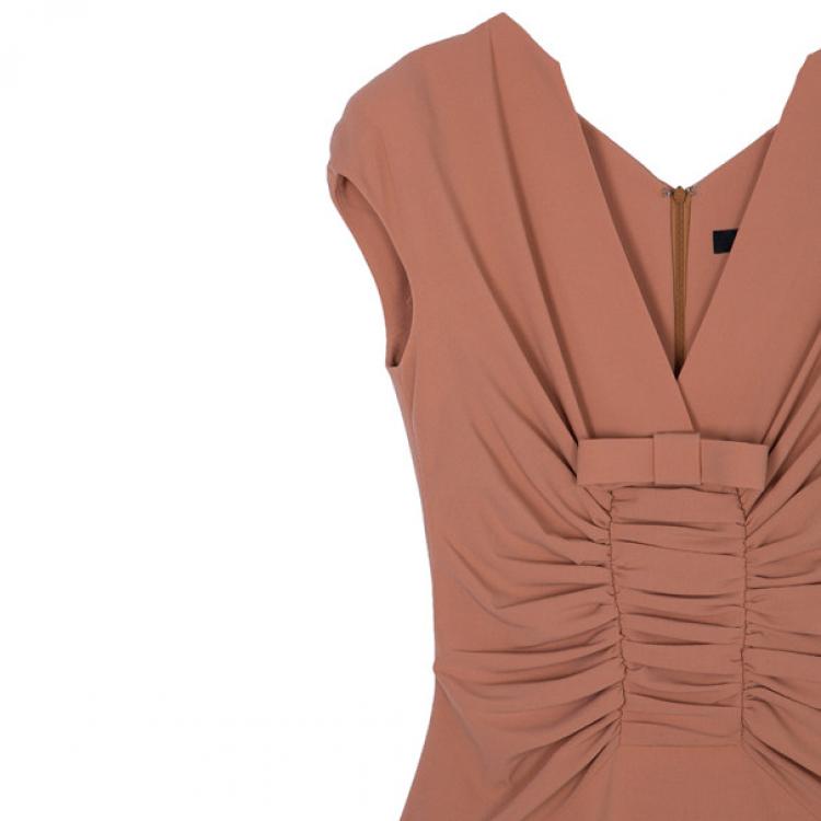 Pre Owned Elie Saab Apricot Bow Dress S