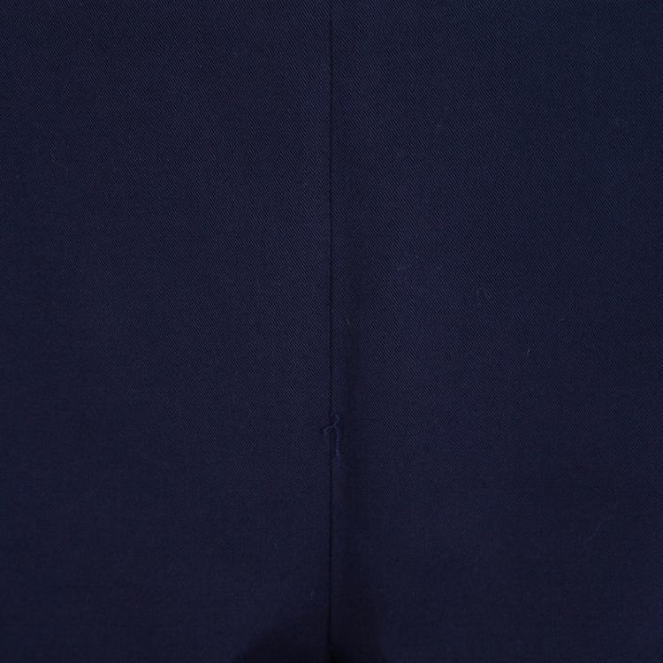 Pre Owned Elie Tahari Navy Blue Tapered Cropped Pants L