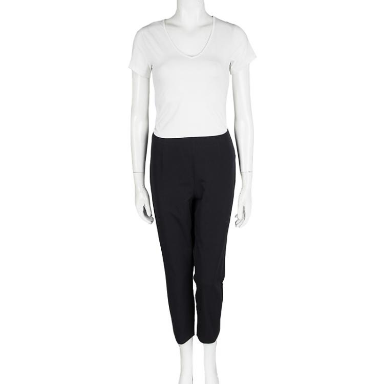 مملوكة مسبقًا Elie Tahari Black Tapered Cropped Pants L