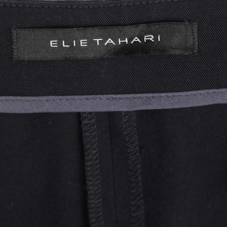 مملوكة مسبقًا Elie Tahari Black Tapered Cropped Pants L