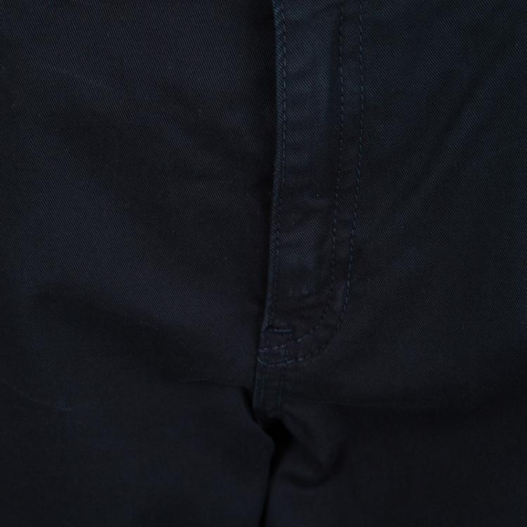 Pre Owned Elie Tahari Navy Blue Cutout Detail Slim Fit Mona Jeans M